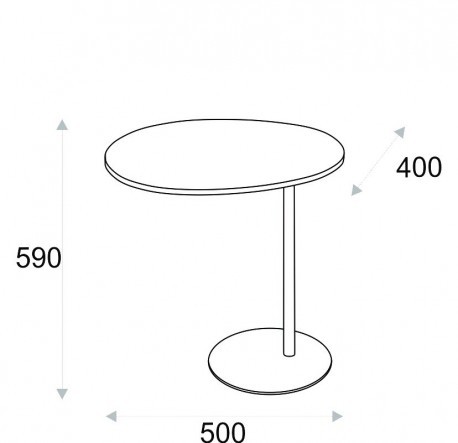 MOVE šoninis staliukas H:59 cm, juodo ąžuolo